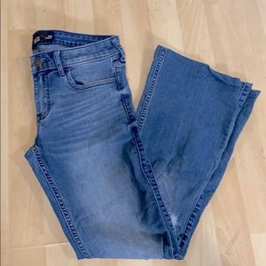 2/$15 Distressed knee flare jeans